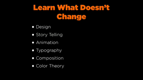 design, storytelling, animation, typography, composition, color theory
