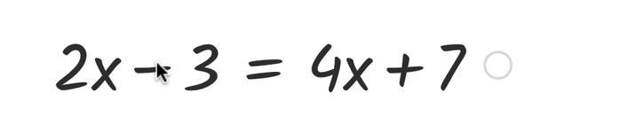 Move a term from one side of the equation to the other.