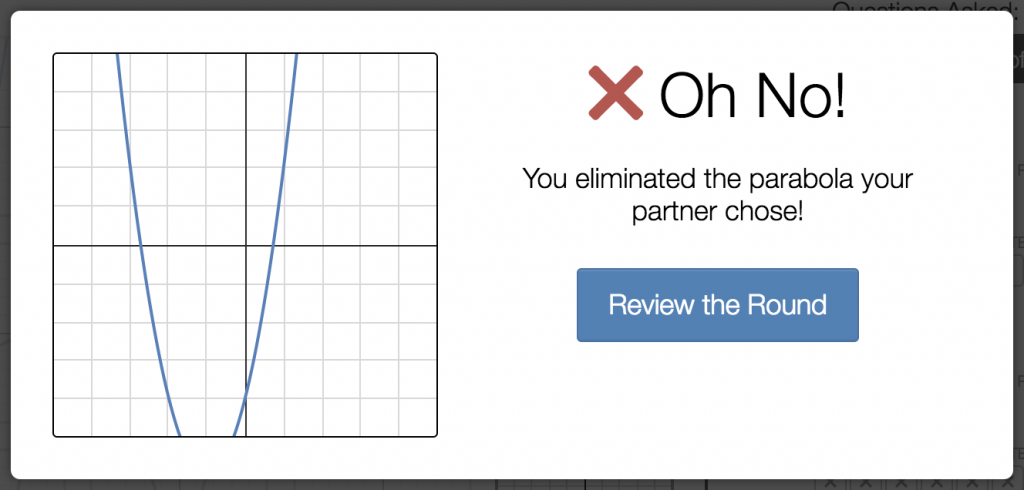 "oh no! you eliminated your partner's parabola!"