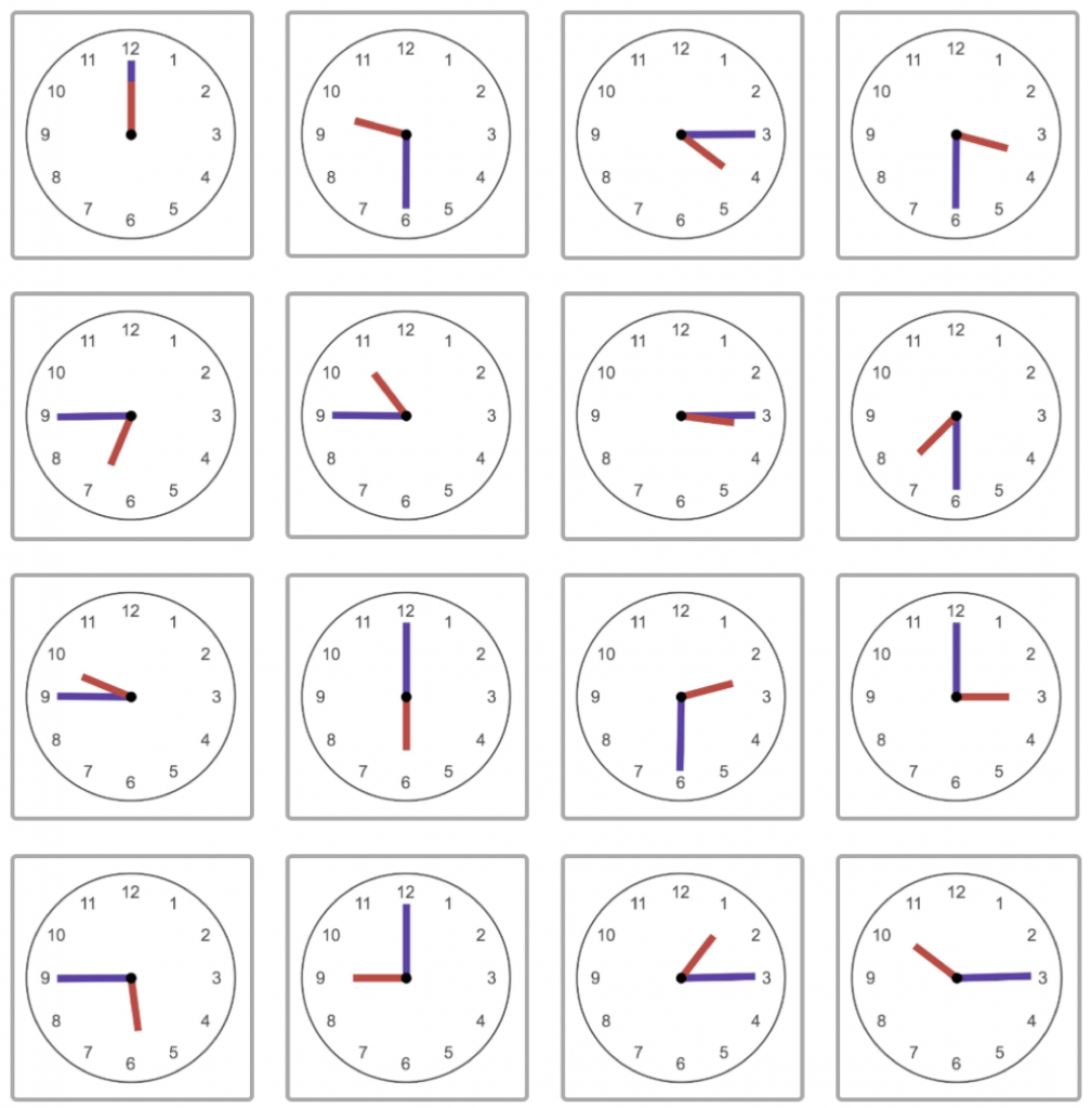16 clock faces